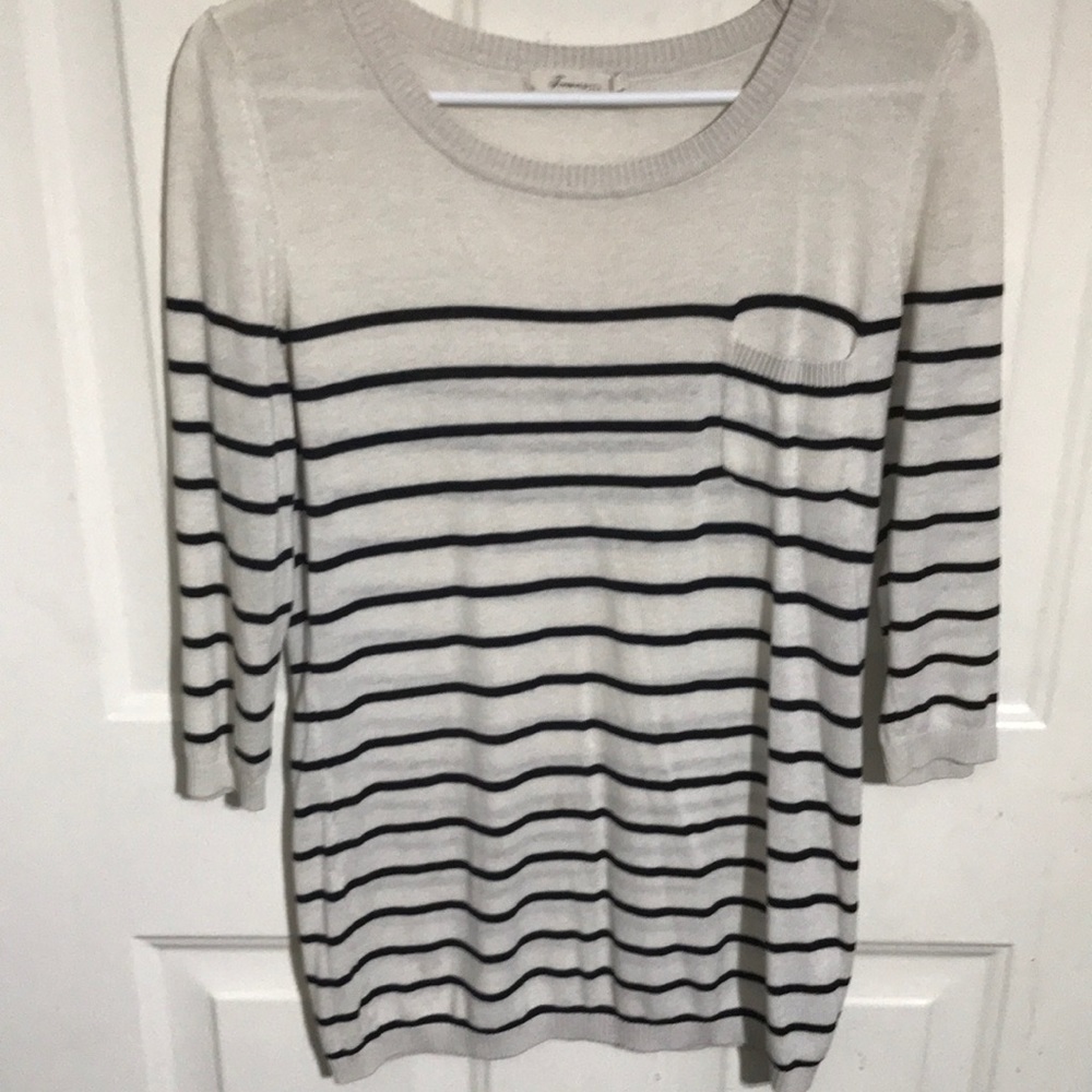 Forever 21 Striped Short Sleeve Sweater